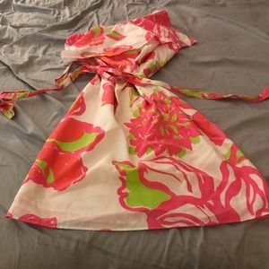 Lilly Pulitzer One Shoulder Roses Dress